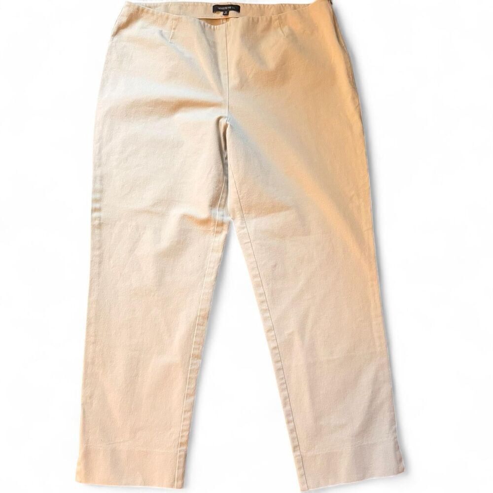 Lafayette 148 New York Bleeker Cropped Capri Pants Women’s Sz 12 Khaki Ankle